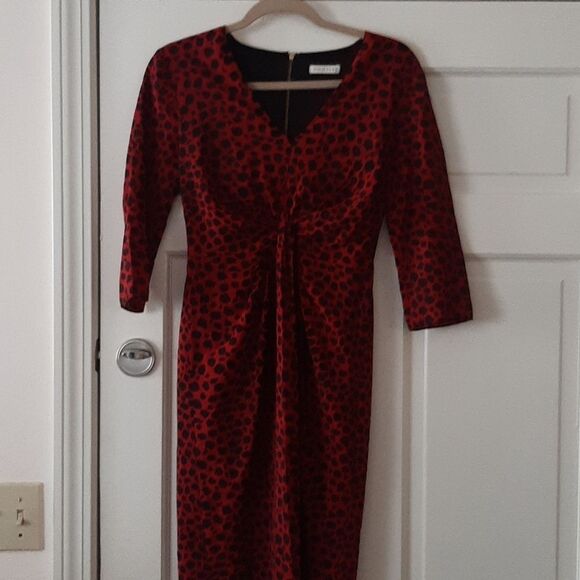 Nwot Whistles "Coletta" silk long sleeve dress, Red Animal Print stitch fix 36eu - Picture 6 of 9